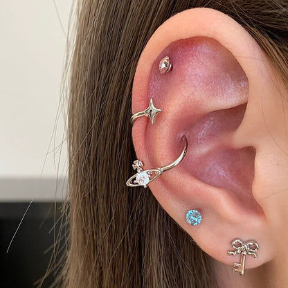 Saturn Swirl Conch Earrings