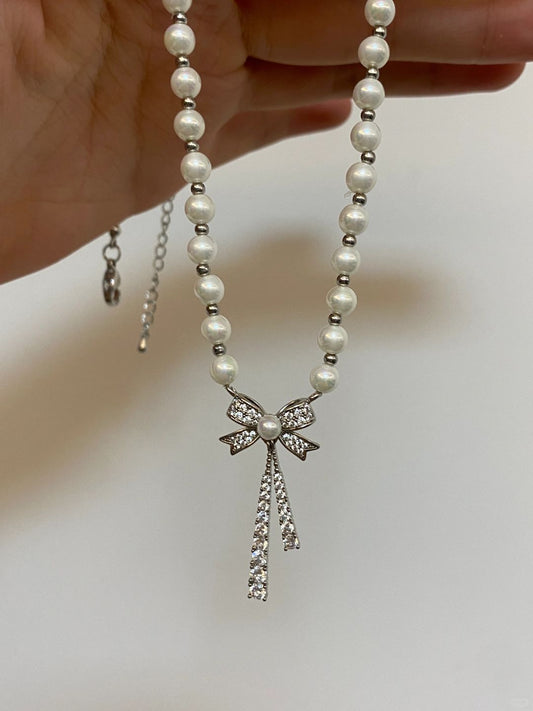 Pearl Bowdrop Necklace