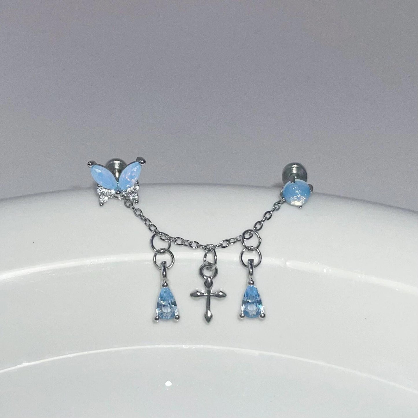Butterfly Links Chain Earrings