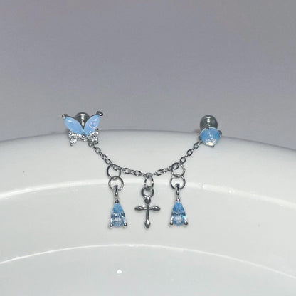 Butterfly Links Chain Earrings