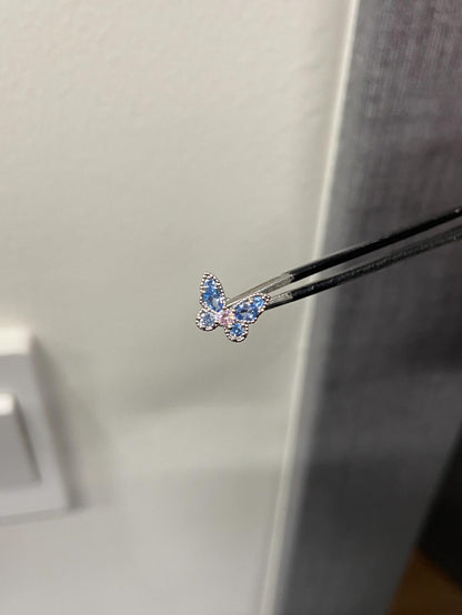 Blue Blossom Butterfly Helix Earrings