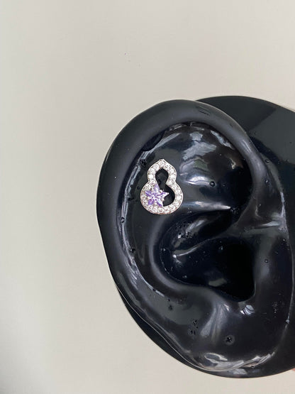 Lavender Startrap Helix Earrings