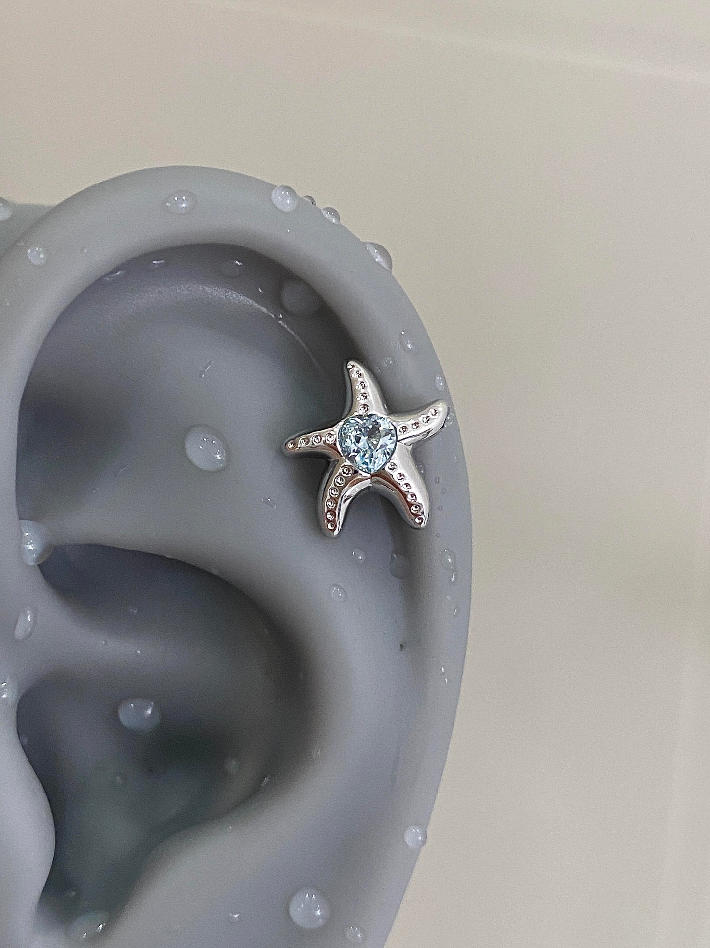 Aqua Star Helix Earrings