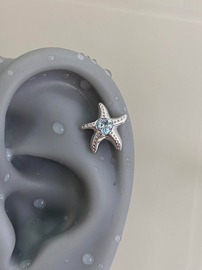 Aqua Star Helix Earrings