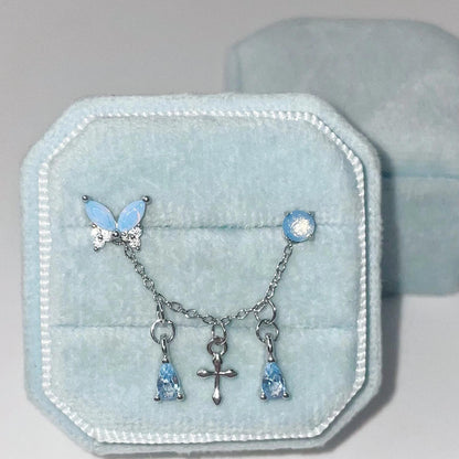 Butterfly Links Chain Earrings