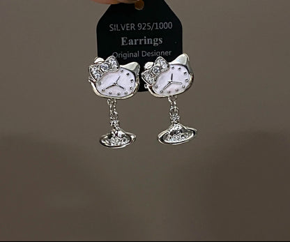 Kitty Clock Saturn Earrings