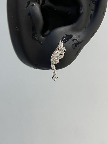 Crystal Wing Helix Earrings