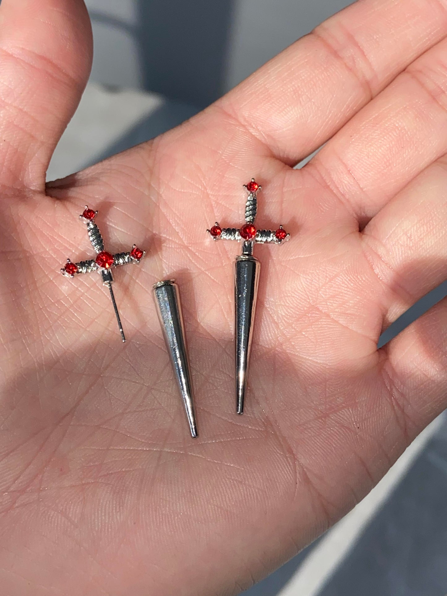 Crimson Blade Earrings