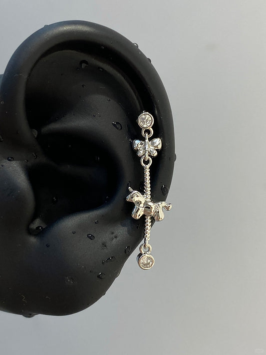 Dainty Pony Helix Earrings