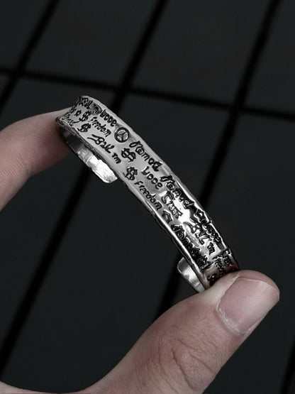 Graffiti Etch Bangle Bracelet