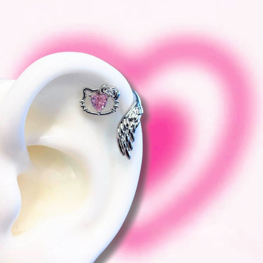 Kitty Wings Helix Earrings
