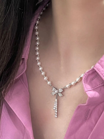 Pearl Bowdrop Necklace