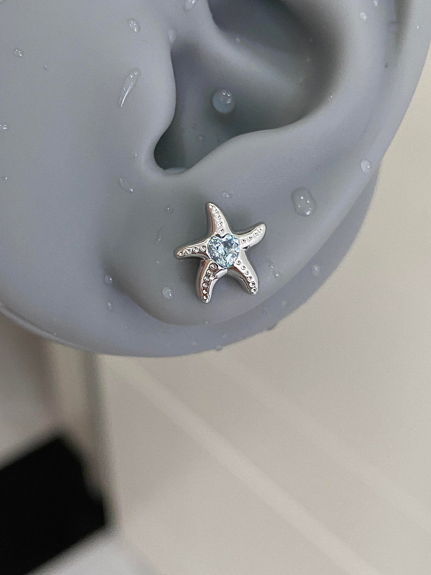 Aqua Star Helix Earrings