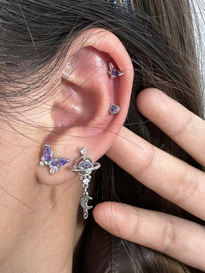 Lilac Eclipse Helix Earrings