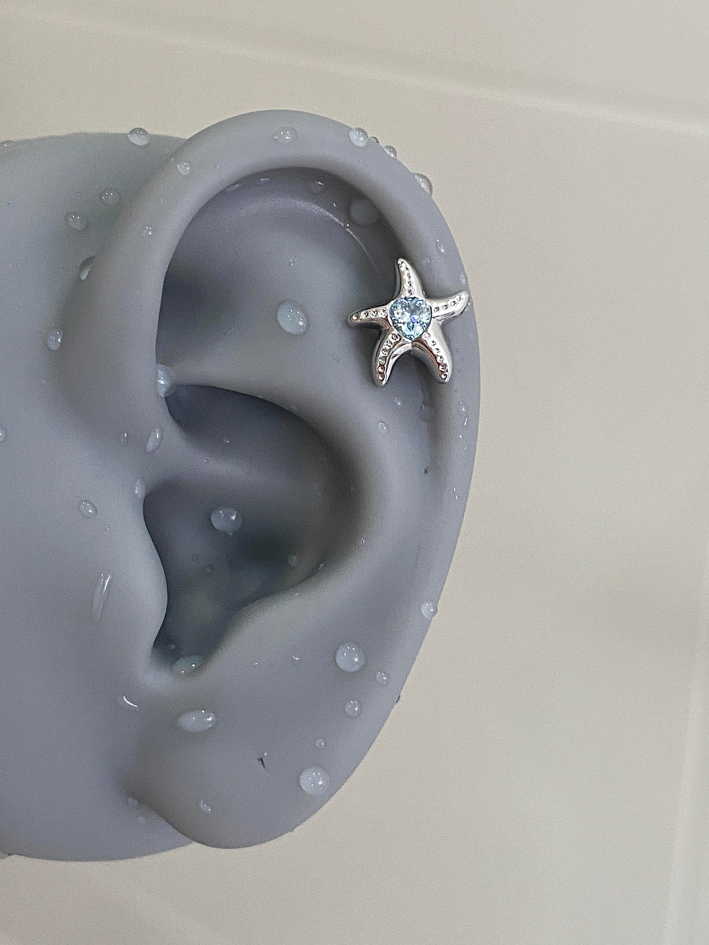 Aqua Star Helix Earrings