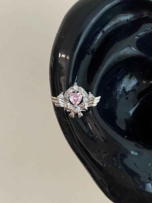 Heart Crest Helix Earrings