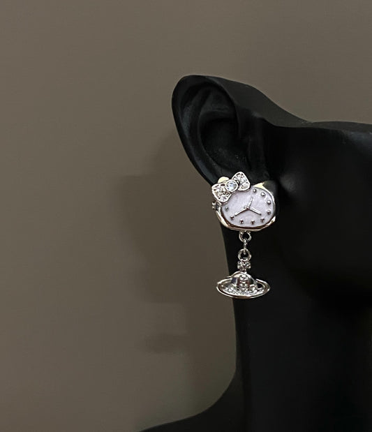 Kitty Clock Saturn Earrings