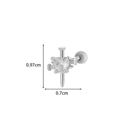 Heart Daggers Helix Earrings