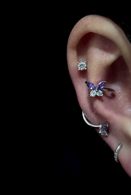 Wisteria Butterfly Conch Earrings