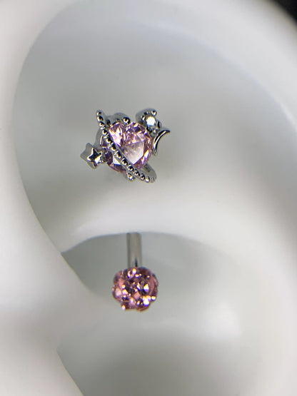 Celestial Heart Rook / Daith Earrings