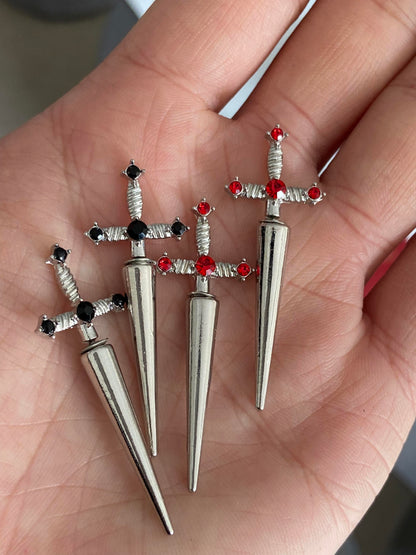 Crimson Blade Earrings