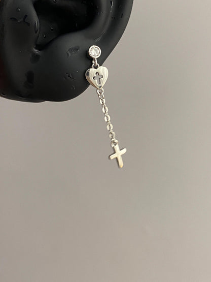 Cross Dangle Helix Earrings